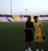 Juninho e Leonardo Vitorino no primeiro treino no Qatar