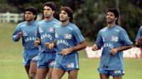 Muller, Ricardo Gomes, Renato Gacho e Mauro Galvo na preparao para a Copa de 1990