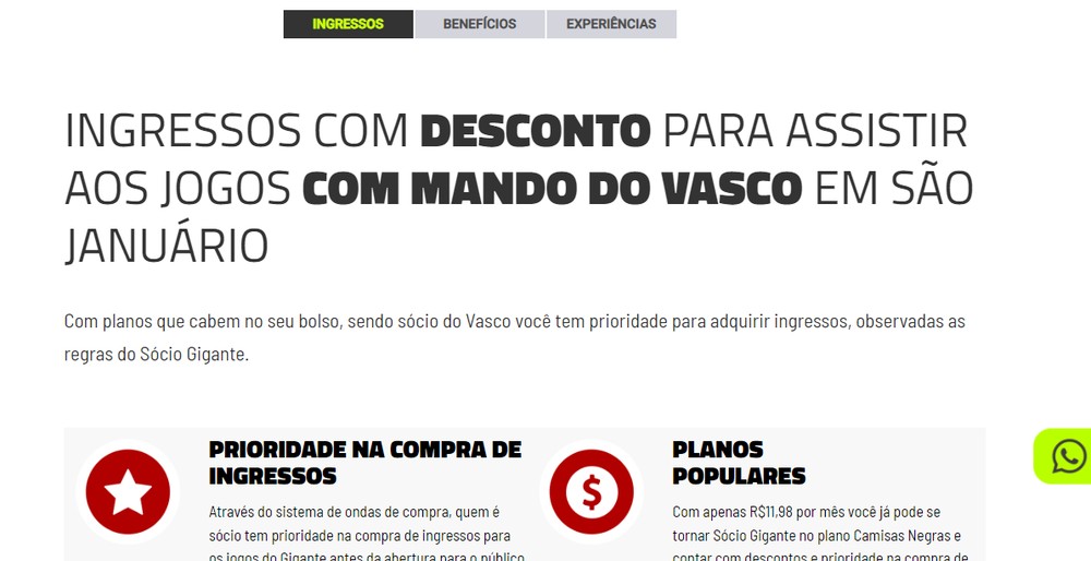 ... com mando do Vasco em São Januário: ajuste na propaganda — Foto: Reprodução