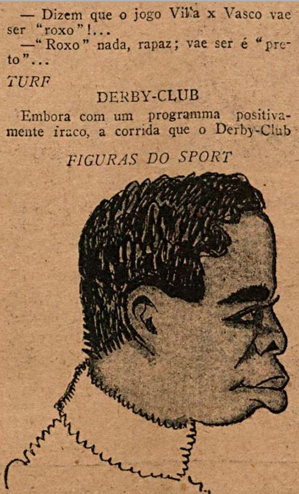 Reportagem de cunho racista sobre Nelson da Conceição, o primeiro goleiro negro do Vasco — Foto: Acervo do Vasco