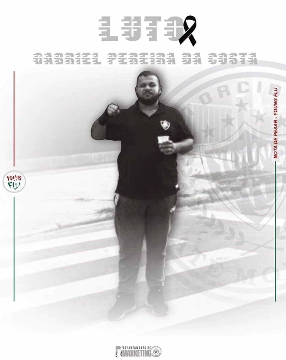 Gabriel, torcedor do Fluminense morto em briga de torcidas organizadas &mdash; Foto: Reprodução/Instagram